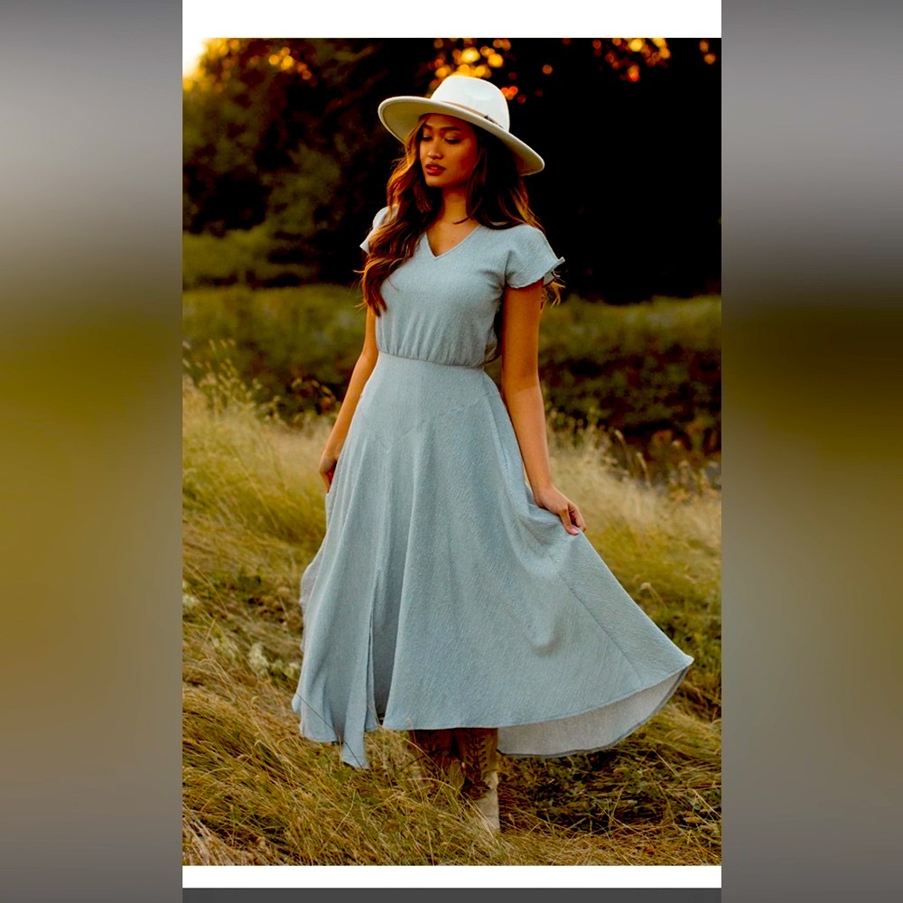 Joyfolie Dusty Blue Jessah Dress